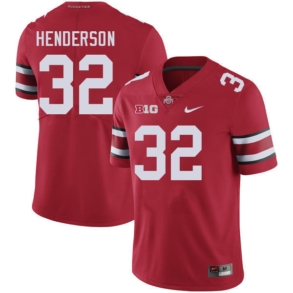 #32 TreVeyon Henderson Ohio State Buckeyes Jerseys Football Stitched-Red
